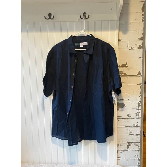 Men’s old navy everyday linen button down shirt navy blue size XXL NWT - Picture 1 of 5